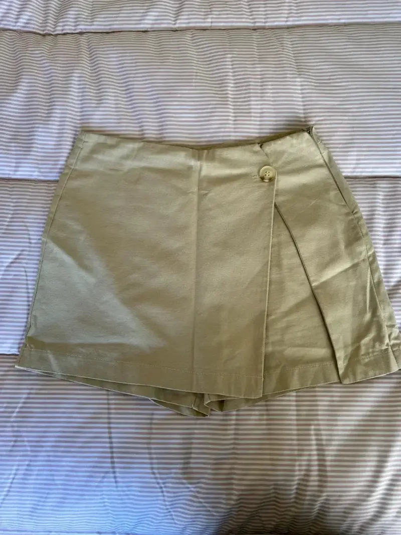 Falda pantalón beige de mujer talla S - 1