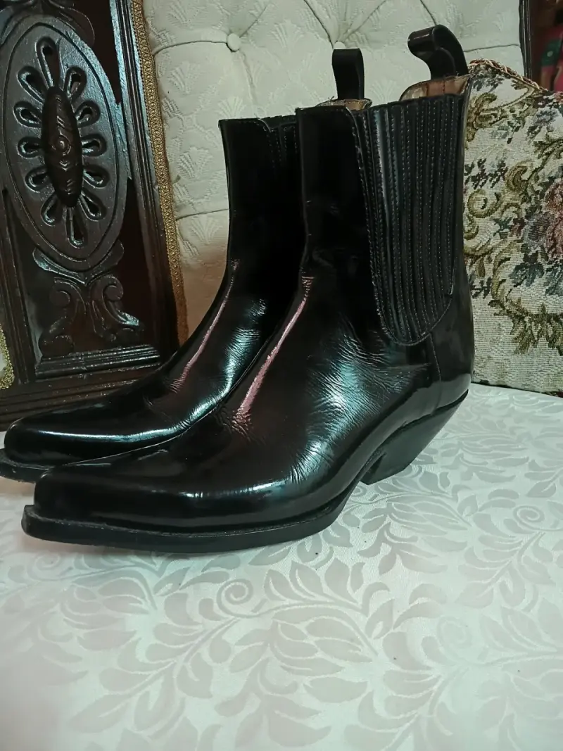 Botines de cuero negro para hombre - 3