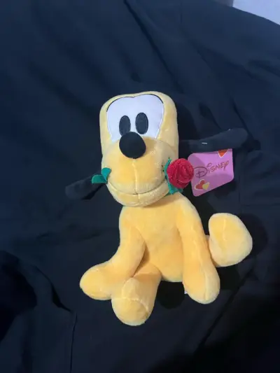 Peluche de Pluto con rosa Disney - miniatura 1