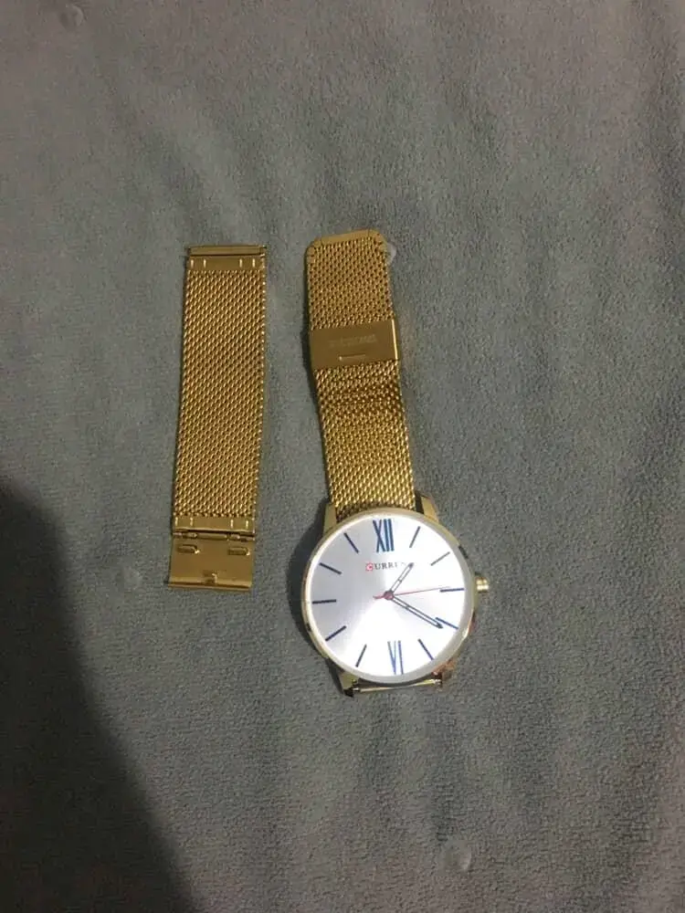 Reloj dorado de malla metálica Curren - 1