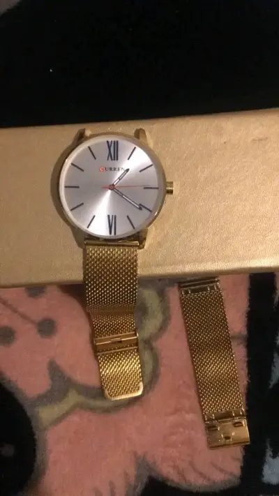 Reloj dorado de malla metálica Curren - miniatura 2