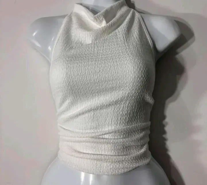 Top sin mangas blanco para mujer - 2