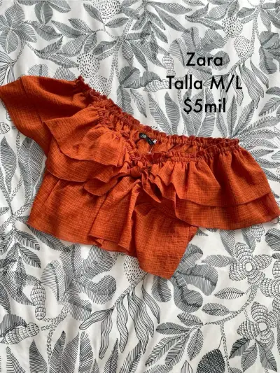 Blusa corta naranja  Zara - miniatura 2