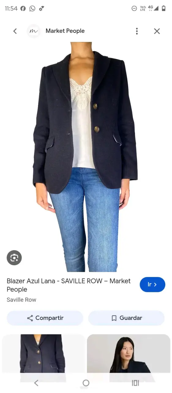 Blazer Azul de lana para mujer Saville Row 38 - 1