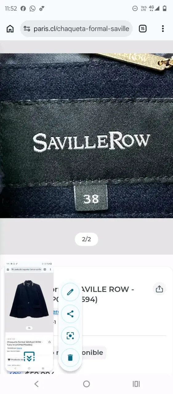 Blazer Azul de lana para mujer Saville Row 38 - 3