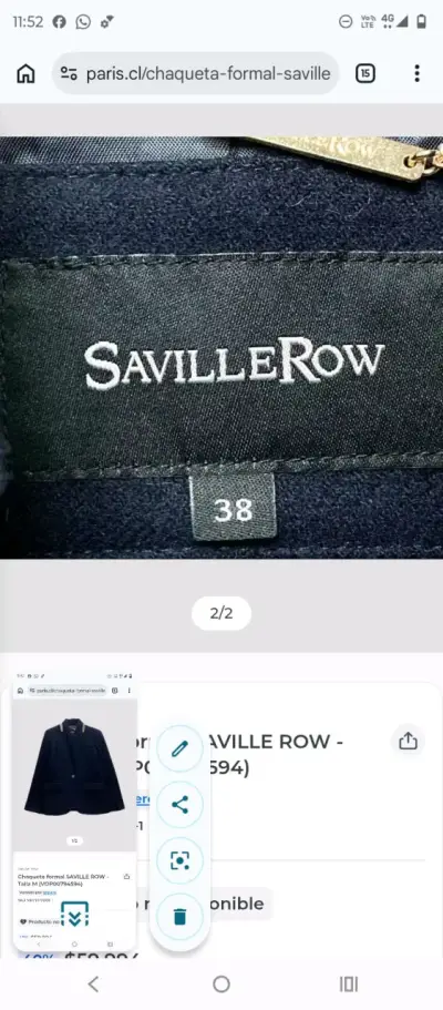 Blazer Azul de lana para mujer Saville Row 38 - miniatura 3