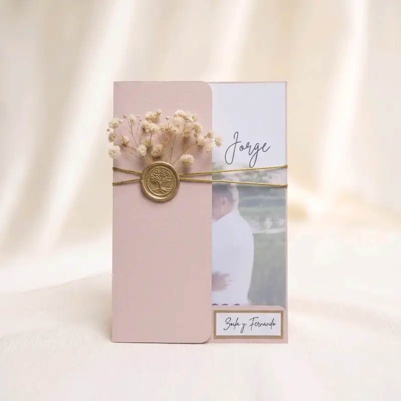 Invitaciones de boda elegantes con sello dorado - 2