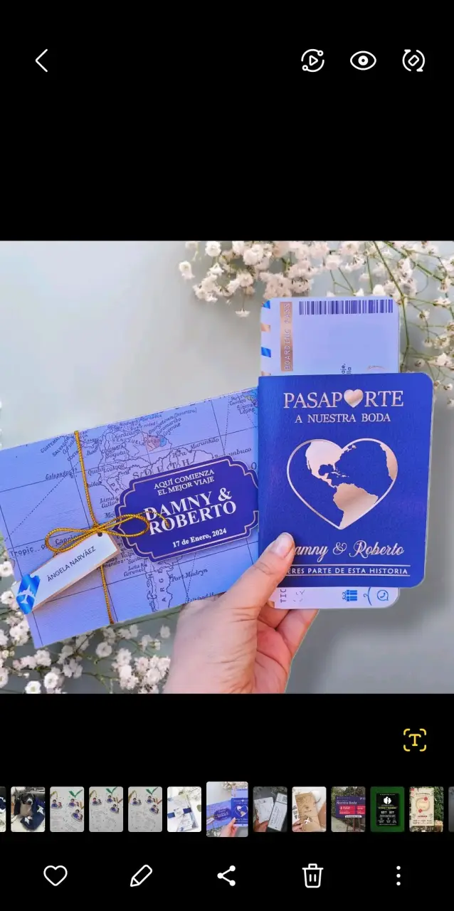 Invitaciones de boda estilo pasaporte personalizad - 2