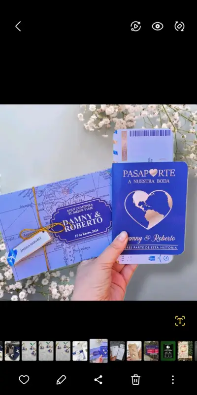 Invitaciones de boda estilo pasaporte personalizad - miniatura 2