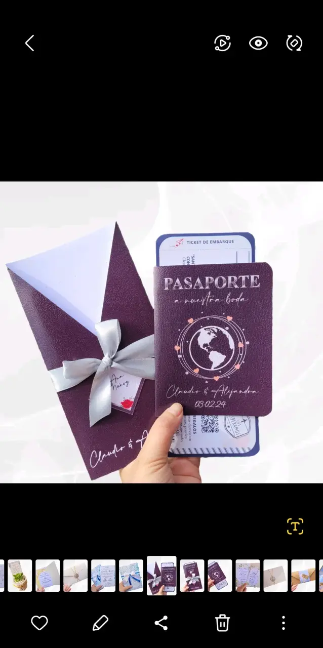 Invitaciones de boda estilo pasaporte personalizad - 3