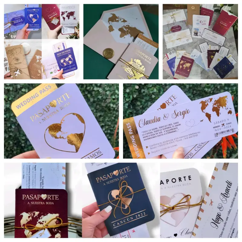 Invitaciones de boda estilo pasaporte personalizad - 4