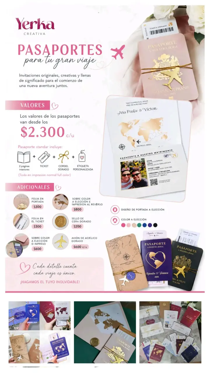 Invitaciones de boda estilo pasaporte personalizad - 5