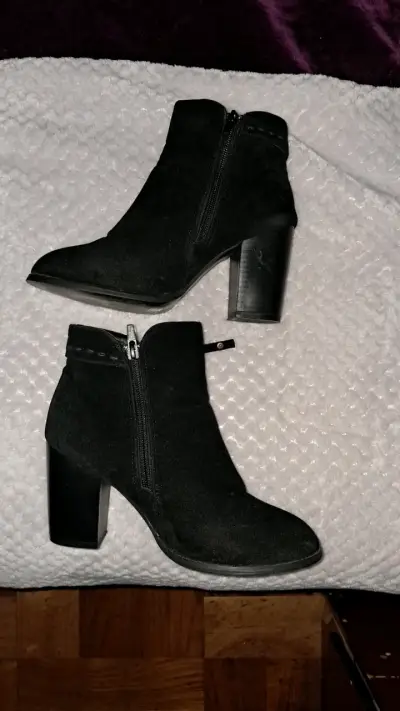 Botines de tacón alto negros para mujer - miniatura 1
