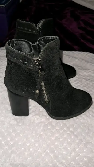 Botines de tacón alto negros para mujer - miniatura 2