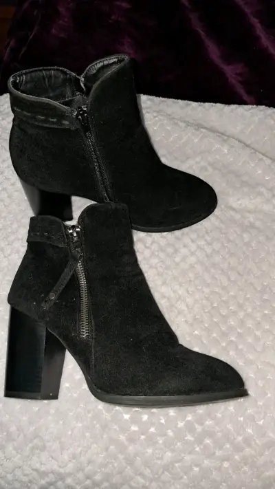 Botines de tacón alto negros para mujer - miniatura 3