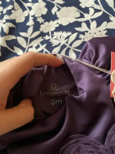 Vestido de bebé morado con tul Limonada - miniatura 2