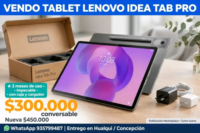 Tablet Lenovo Idea Tab Pro con caja y cargador