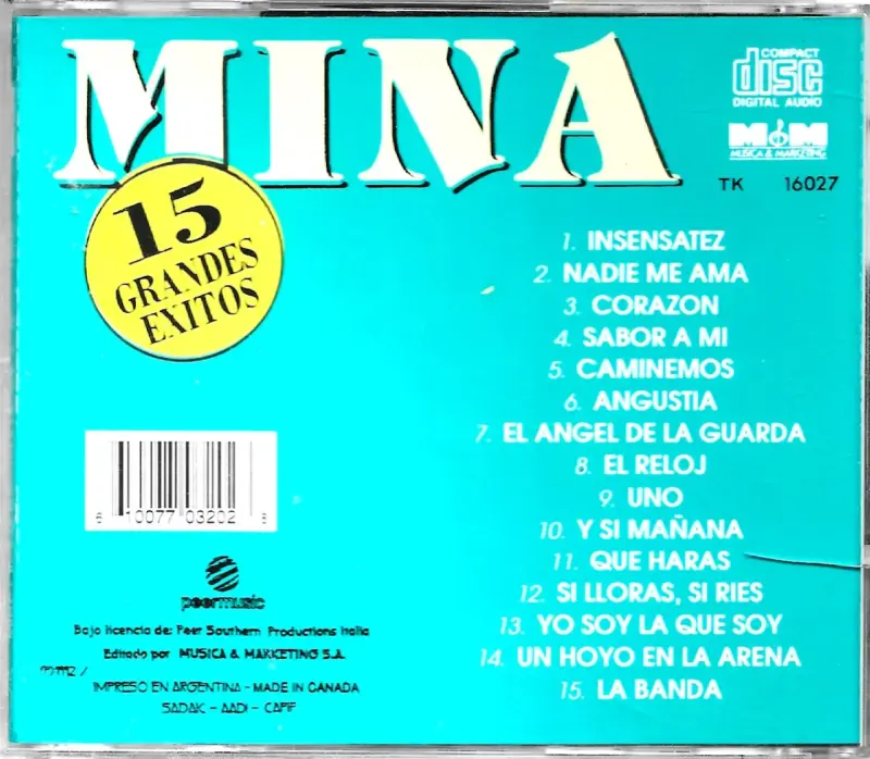Mina - Los 15 Grandes Exitos (CD) - 2