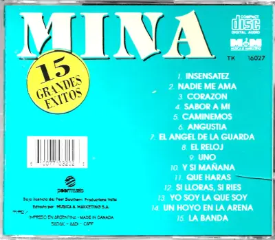 Mina - Los 15 Grandes Exitos (CD) - miniatura 2