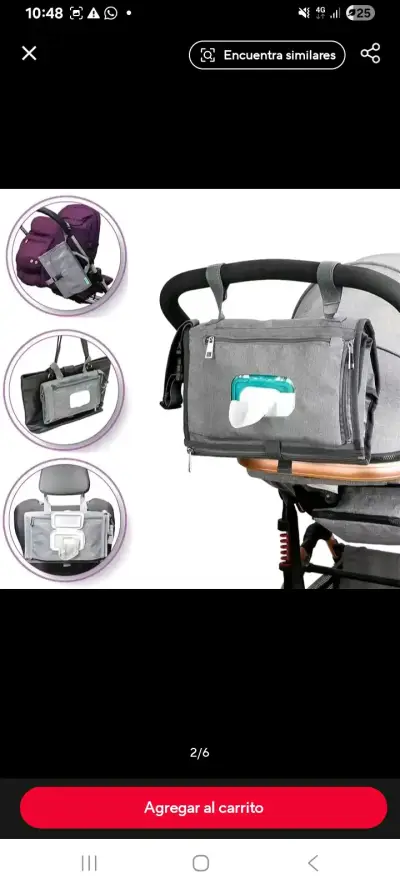 Bolso organizador para coche de bebé con cambiador - miniatura 1