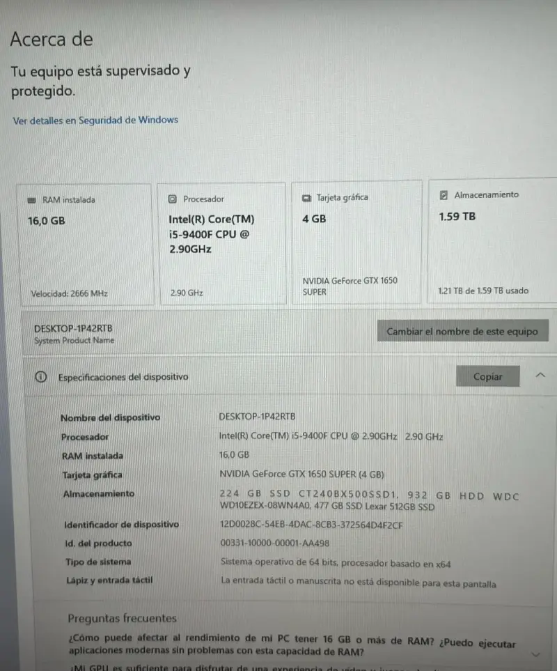 PC Gamer con Intel i5 y NVIDIA GTX 1650 Super - 2
