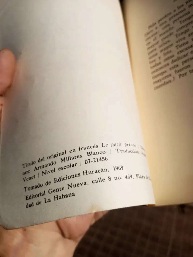 Libro El principito edición 1969 - 2