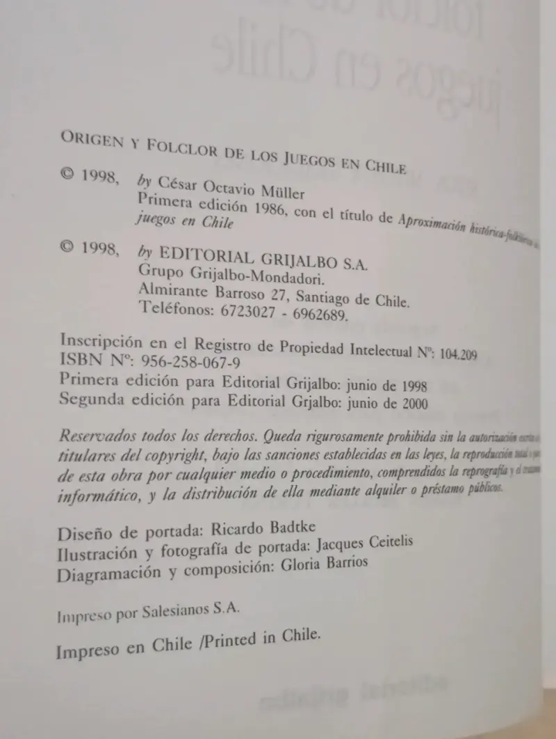 Libro Origen y Folclor de los Juegos en Chile - 3
