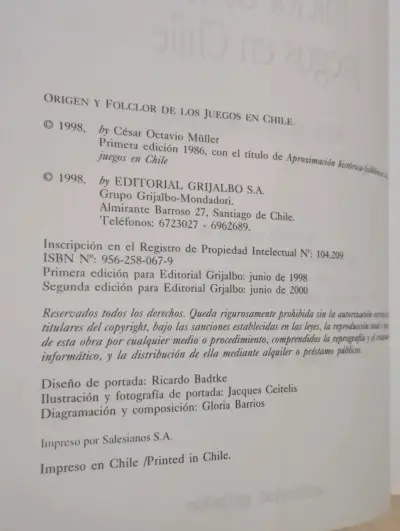 Libro Origen y Folclor de los Juegos en Chile - miniatura 3