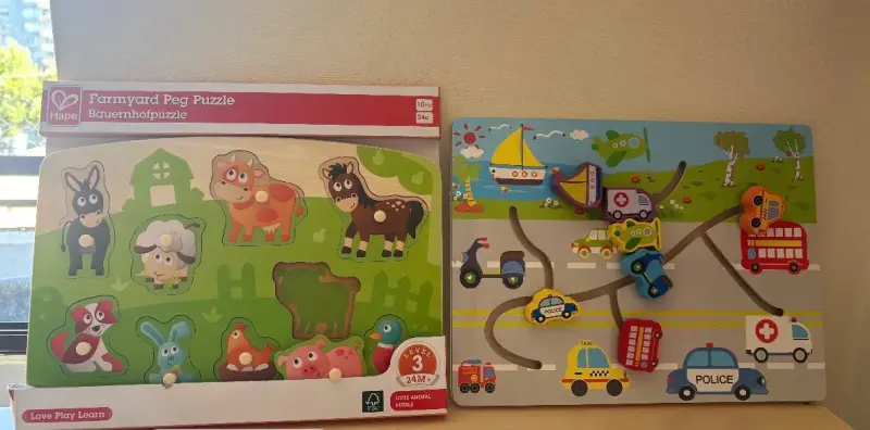 Set de rompecabezas de madera Hape para niños