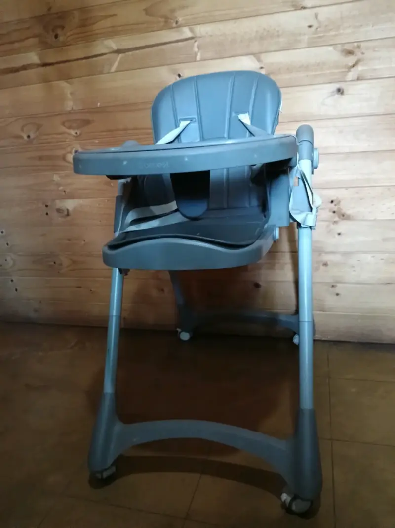 Silla de comer para bebé plegable gris - 6