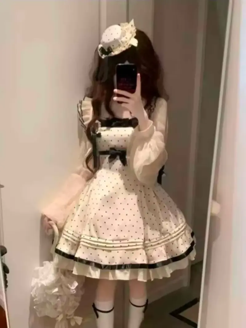 Vestido estilo Lolita con lunares 2 piezas - 1