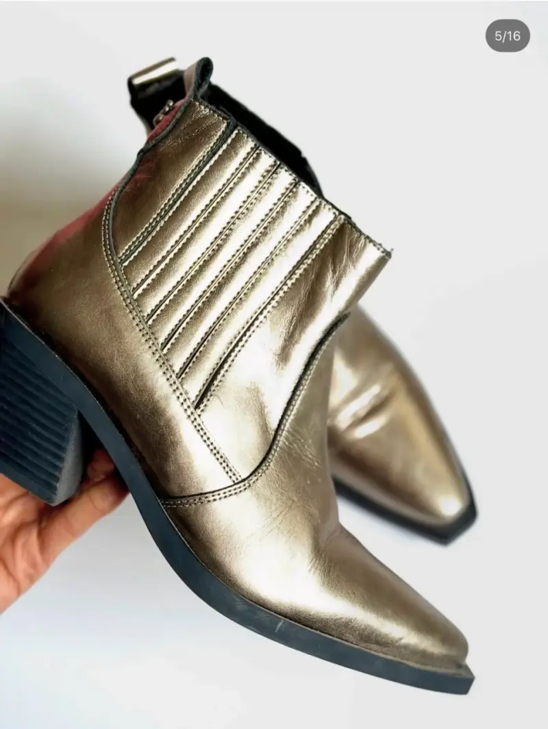 Botines de cuero metalizado Scalpers - 3