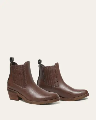 Botines de cuero marrón Romano - miniatura 5