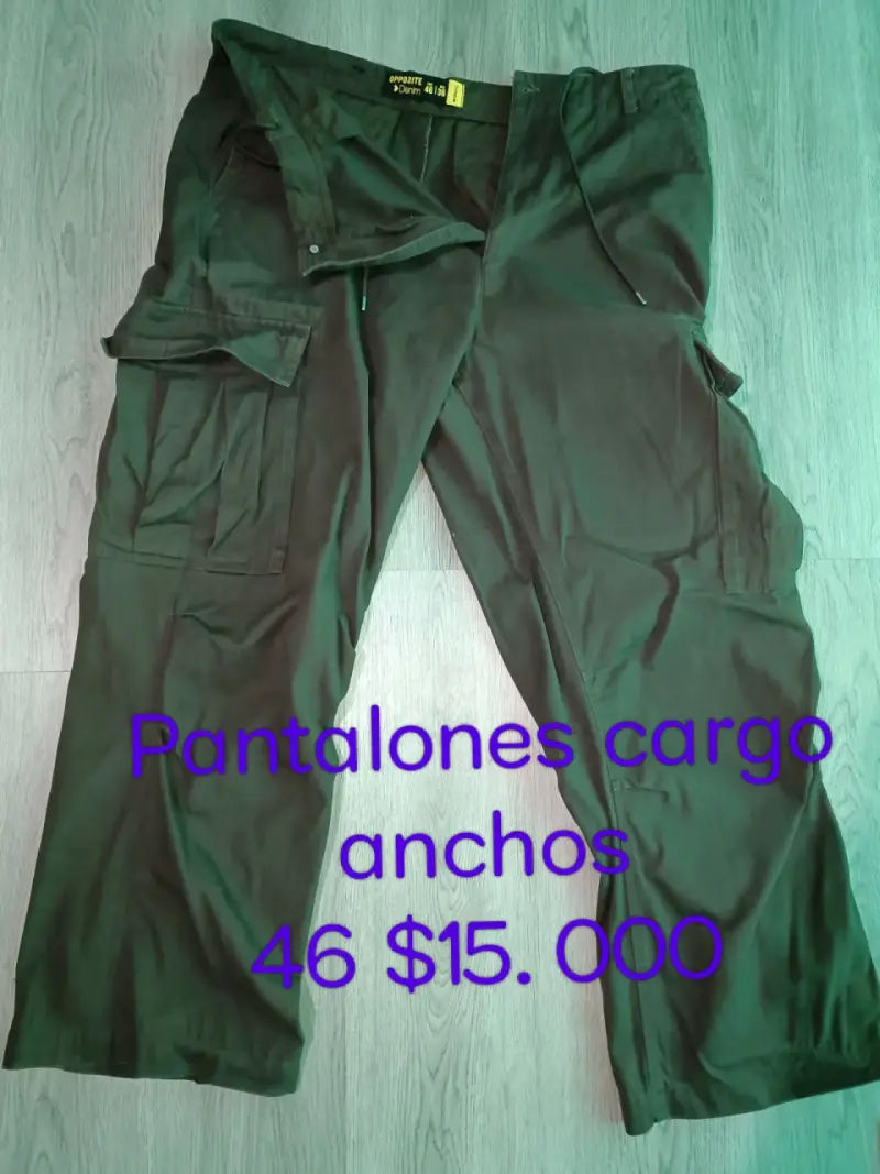 Pantalones cargo anchos talla 46