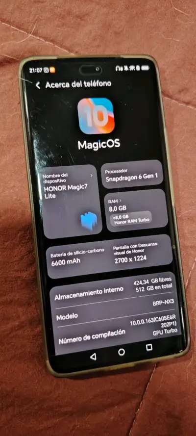 Smartphone Honor Magic7 Lite 5G con caja - miniatura 5