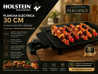 Plancha Eléctrica Holstein 30 cm con Control de Temperatura - miniatura 1