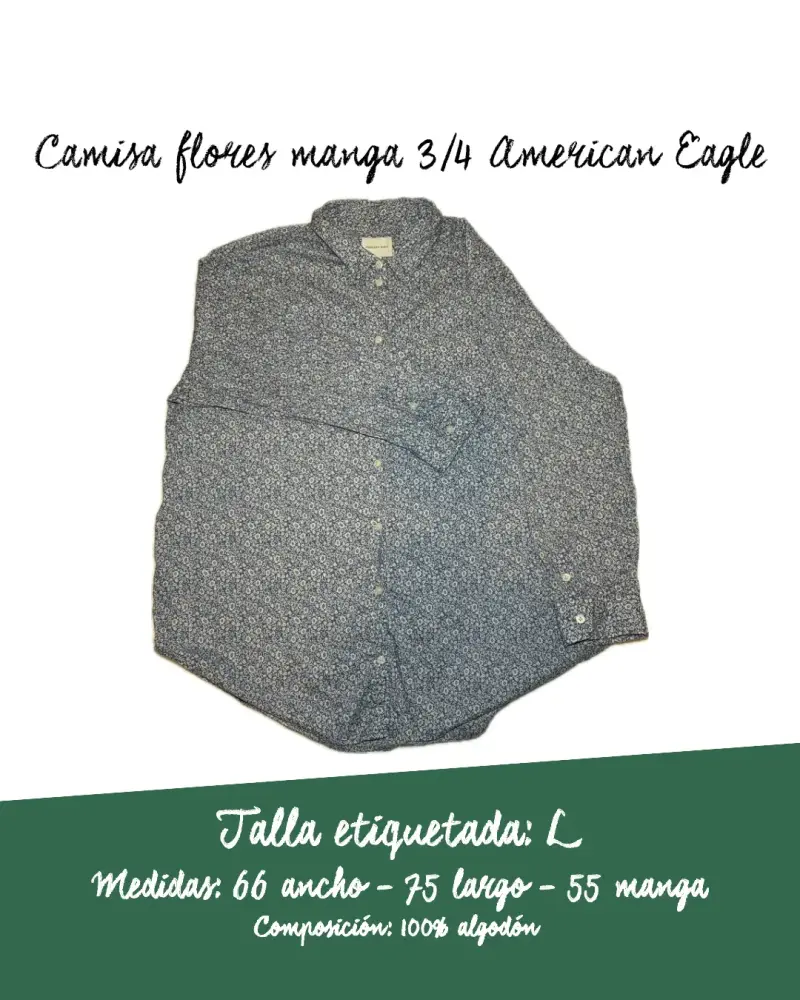 Camisa de flores manga 3/4 American Eagle