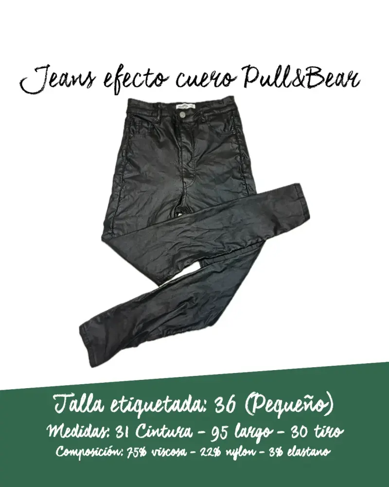 Jeans efecto cuero Pull&Bear talla 36