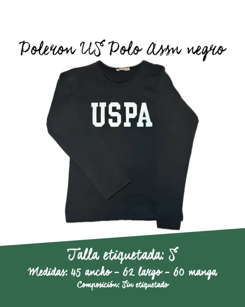 Polerón US Polo Assn negro talla S
