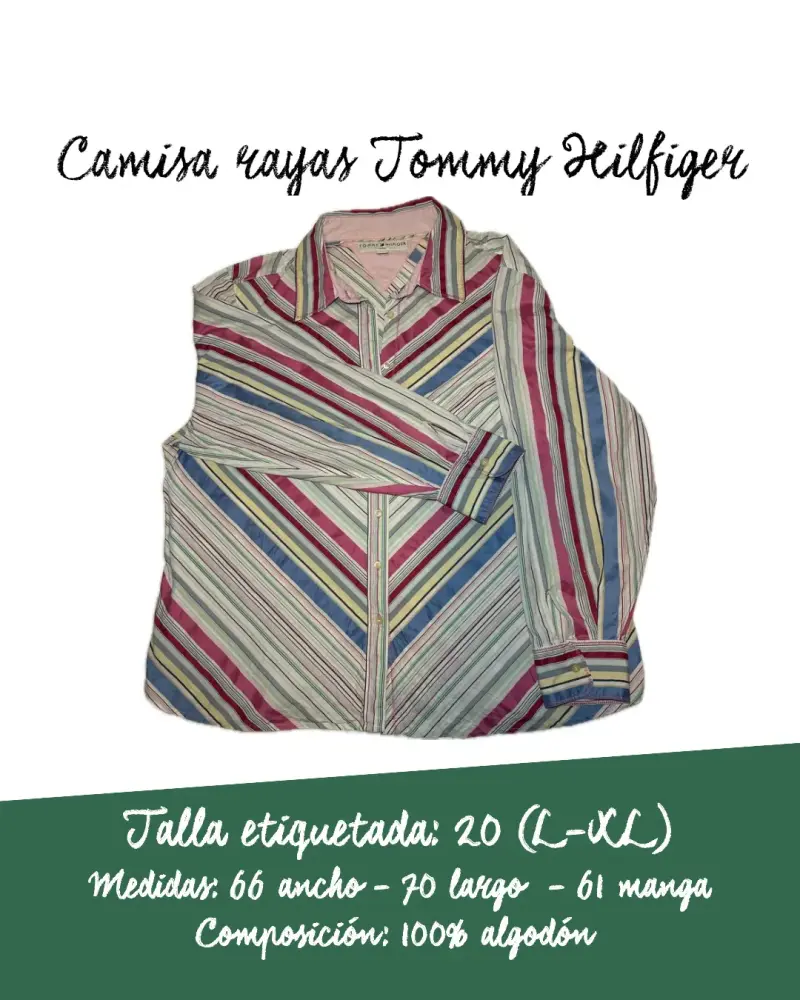 Camisa a rayas Tommy Hilfiger talla L-XL
