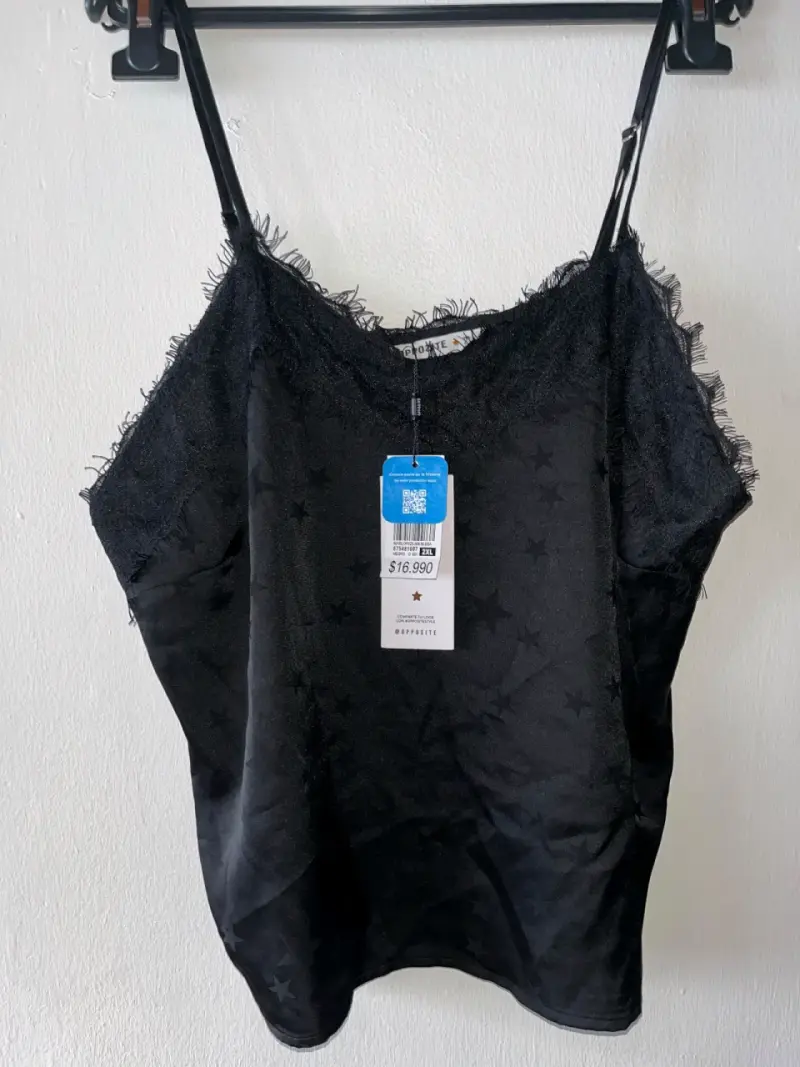 Blusa Negra con Estrellas y Encaje - 2