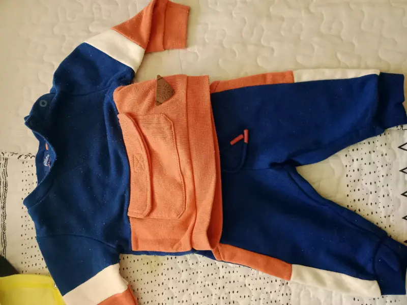 Conjunto de ropa para bebé de algodón colorido - 1