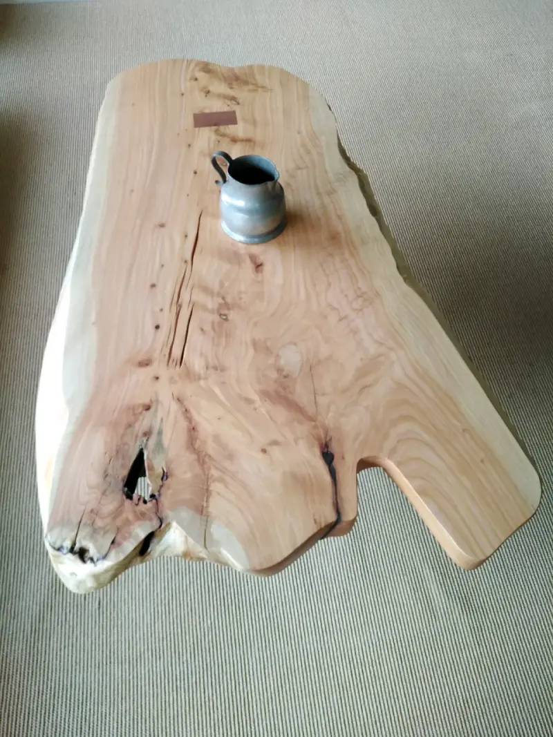 Mesa de tronco rústica de madera natural - 6