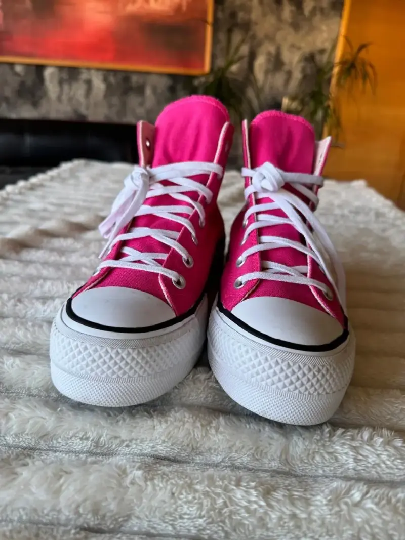 Zapatillas Converse All Star rosadas de lona - 4