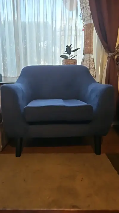 Sillón individual azul moderno - miniatura 1