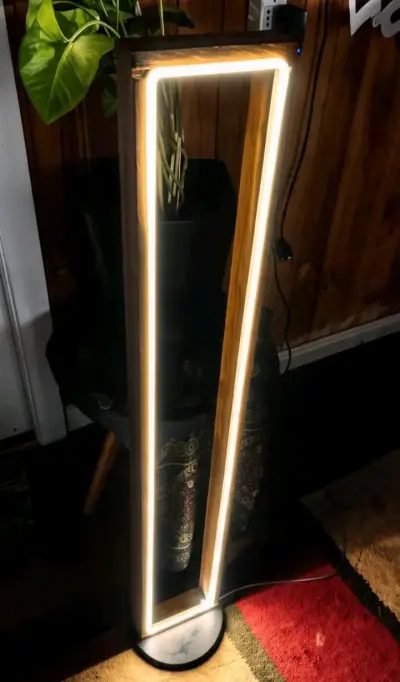 Lámpara de pie LED moderna de madera - miniatura 2