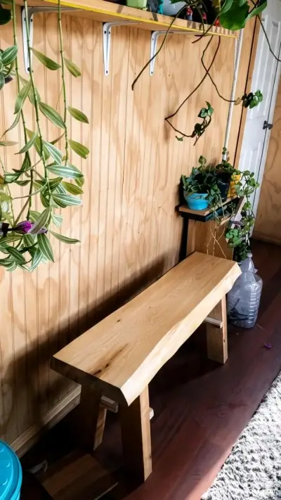 Banco de madera rústico para interior - miniatura 1