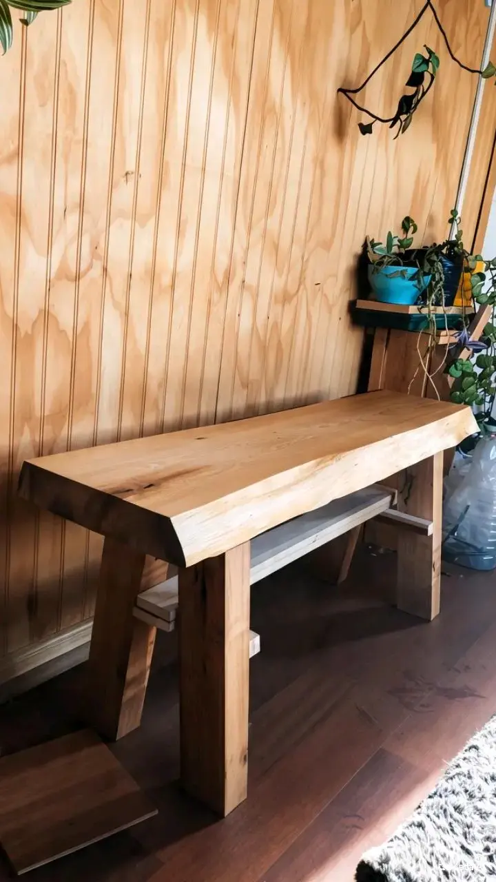 Banco de madera rústico para interior - 2
