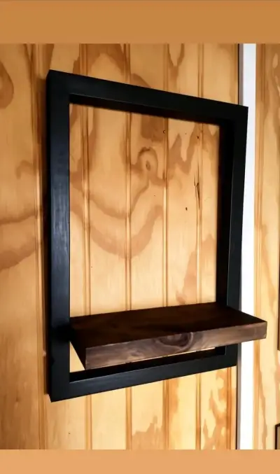 Estante de pared geométrico de madera - miniatura 1