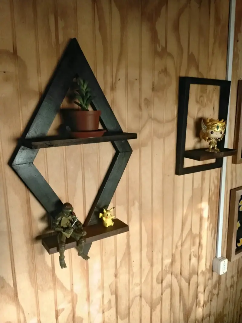 Estante de pared geométrico de madera - 3